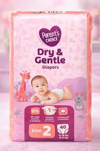 Dry & Gentle Diapers, Size 2, 40 Count