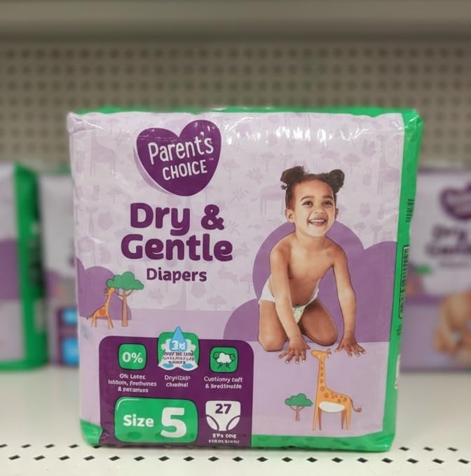 Dry & Gentle Diapers, Size 5, 27 Count