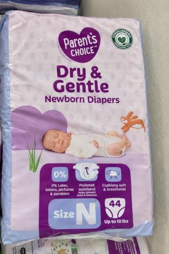 Dry & Gentle Diapers, Size Newborn, 44 Count