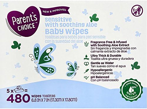 Sensitive Skin Hypoallergenic Baby Wipes With Aloe 480 ct
